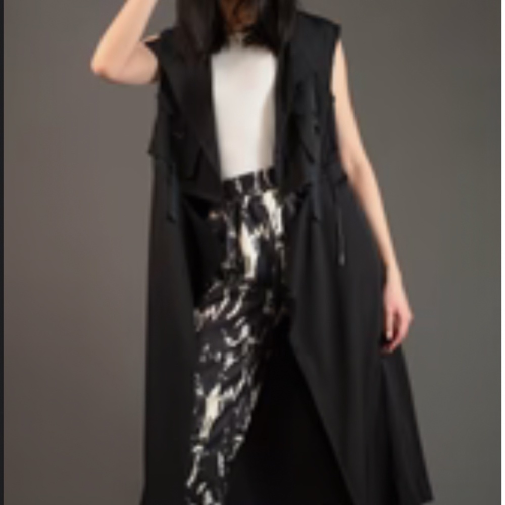 Kate Hewko Black Long Slit Vest - NWT